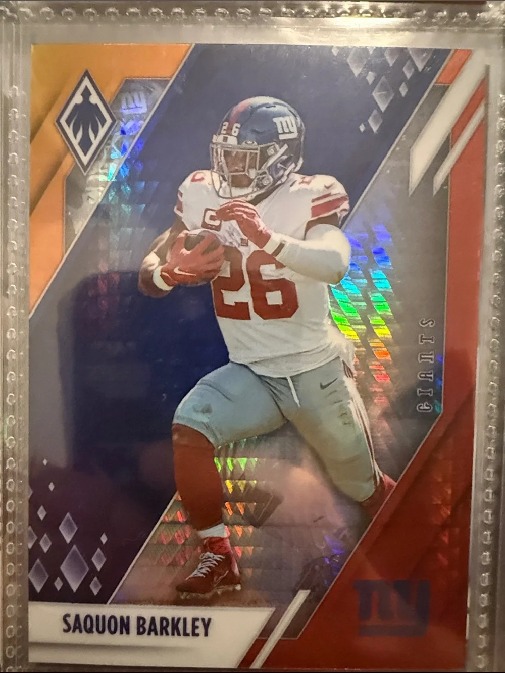 Saquon Barkley New York Giants Silver Football Card - Home Games